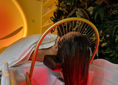 Luxurious head spa treatment at Hairmonic Head Spa London, London, England, GB, enhancing relaxation and wellness.
