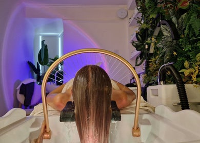Relaxing hair treatment at Hairmonic Head Spa London, a tranquil oasis in London, England, GB.