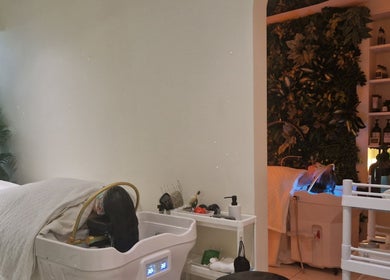Relaxing treatment area at Hairmonic Head Spa London, featuring serene ambiance in London, England, GB.