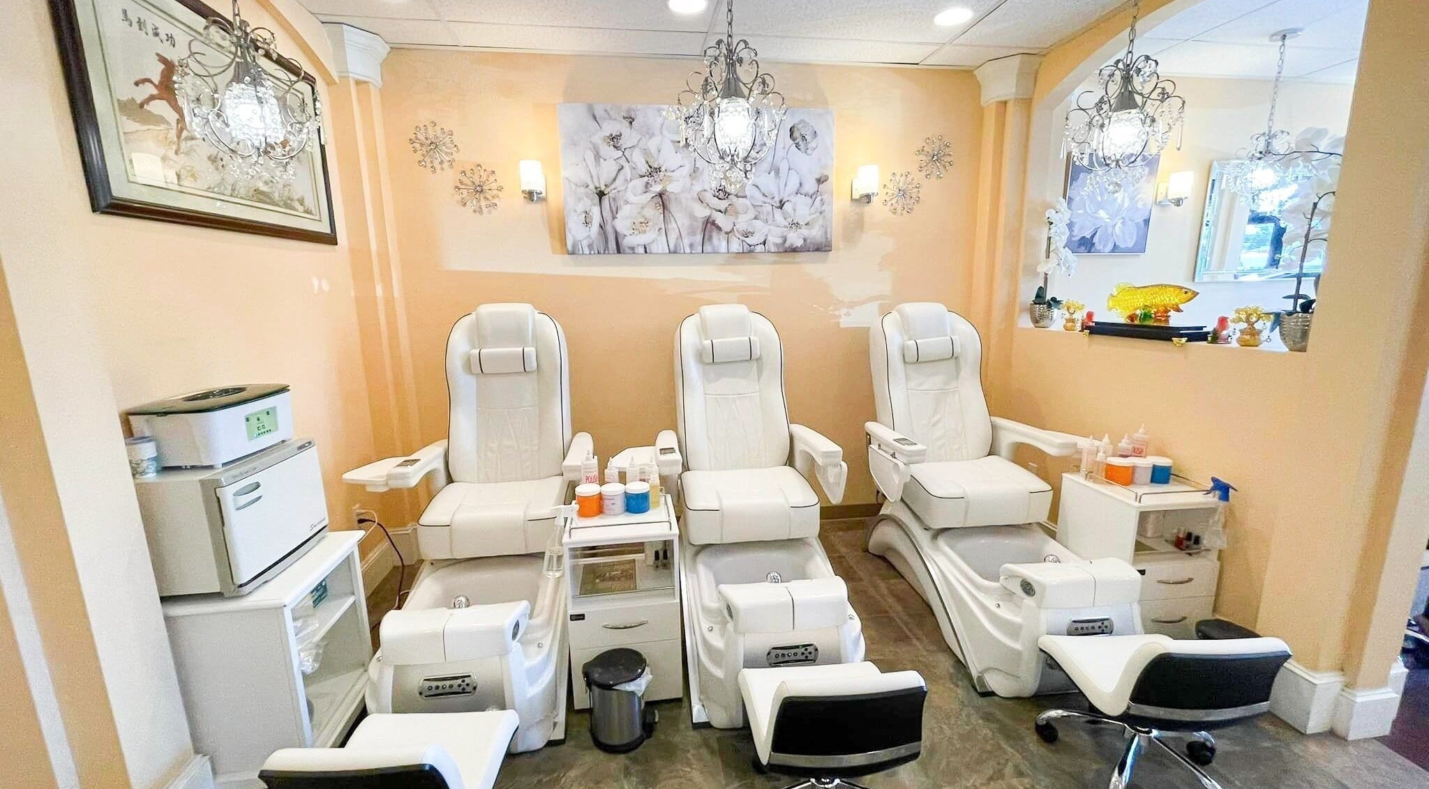 Luxurious pedicure chairs at Beauty Nails, Vancouver, Washington, US offering a serene spa experience.