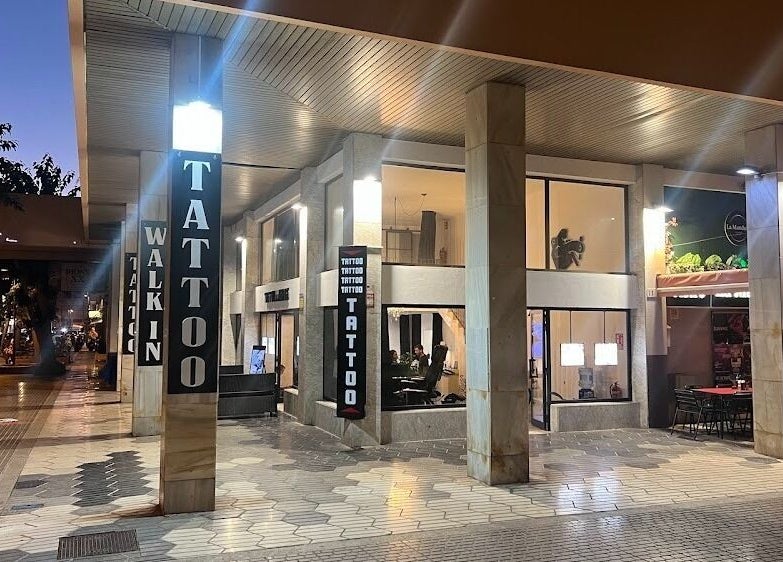 Exterior view of Tattoo Ibiza Lounge at night in Eivissa, Illes Balears, ES, showcasing its vibrant entrance.