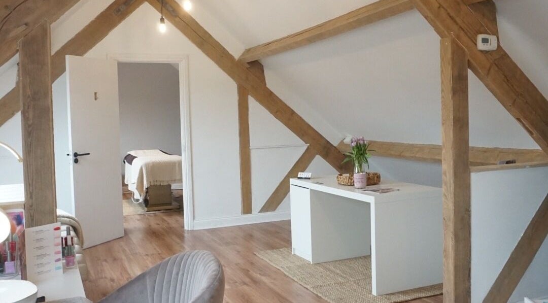 Elegant treatment room at JL's Hideaway Beauty & Aesthetics, Bewdley, England, GB showcasing rustic charm.