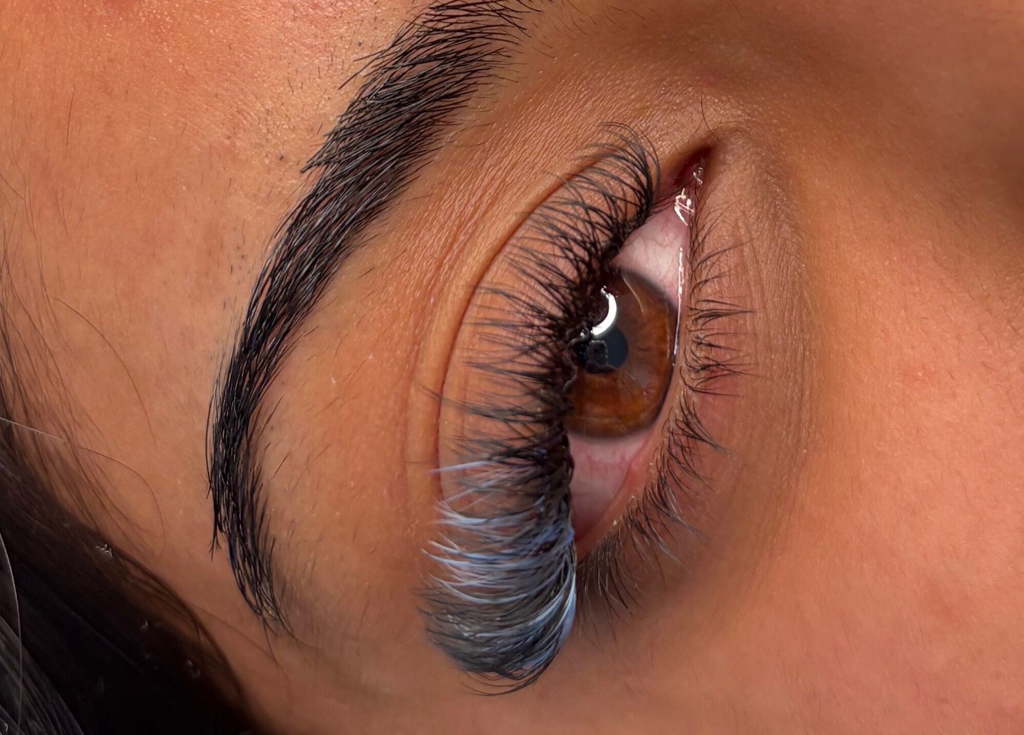 Intricate eyelash extensions at Amy’s Lash Lounge in Worthing, England, GB.