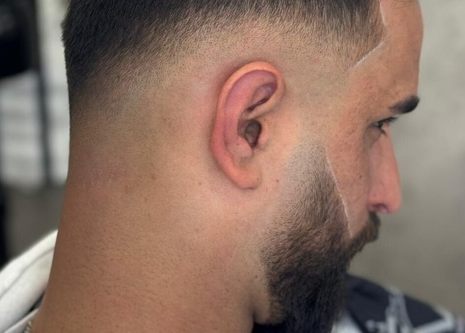 Freshly groomed fade haircut at Sam’s Barbers London, located in London, England, GB.