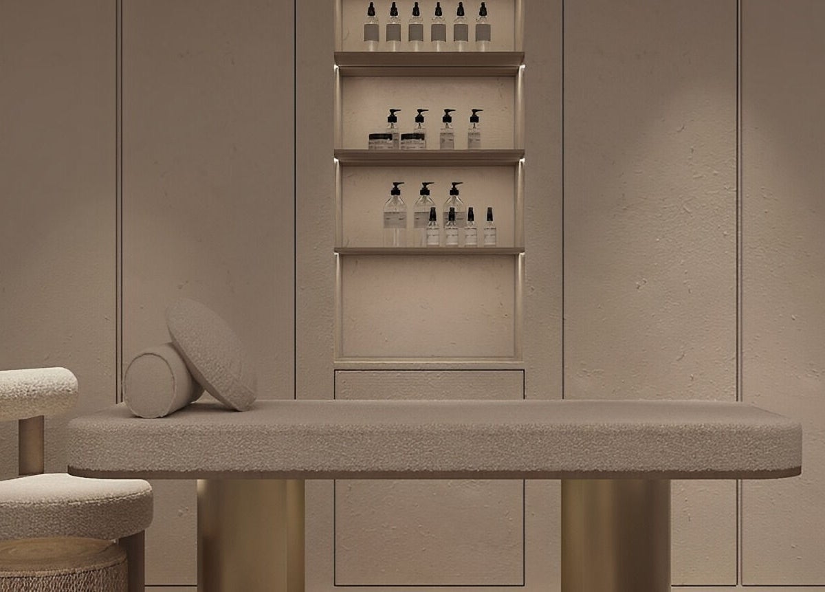 Elegant spa treatment room at Luci Luna, Dubai, Dubai, AE, showcasing modern design and relaxation ambiance.