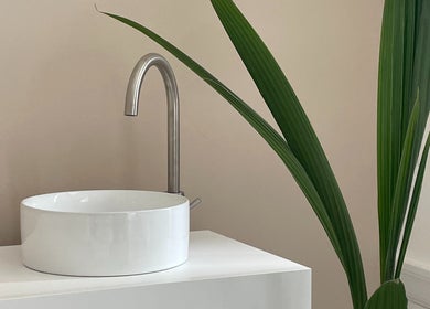 Elegant sink and plant at Cleo Rogers Skincare - Alma Studios, Brighton And Hove, England, GB.