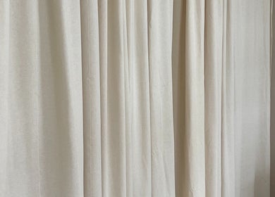 Elegant beige curtains at Cleo Rogers Skincare - Alma Studios, Brighton And Hove, England, GB.