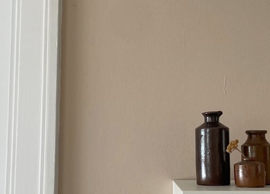 Earthy-toned vases at Cleo Rogers Skincare - Alma Studios in Brighton And Hove, England, GB.