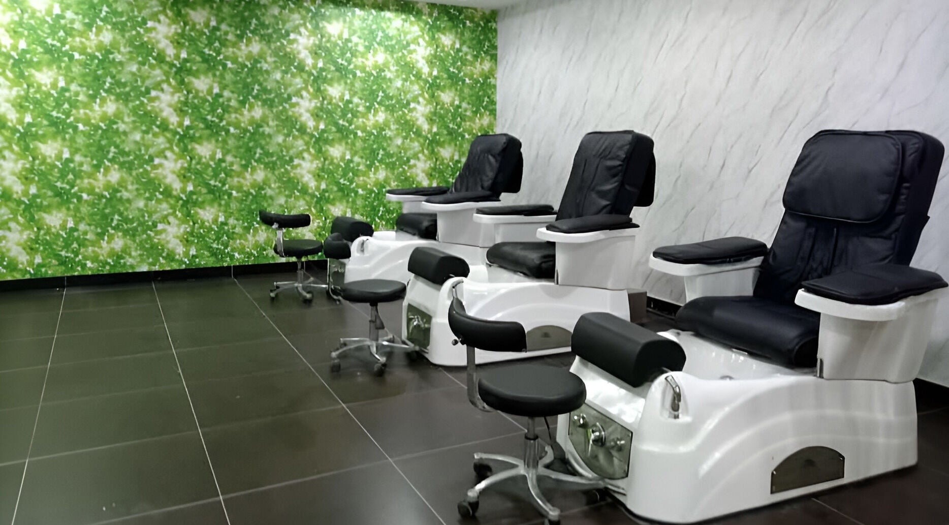 Elegant pedicure chairs at Lotus Spa & Retreat, Dubai. Ideal for relaxation and beauty treatments.