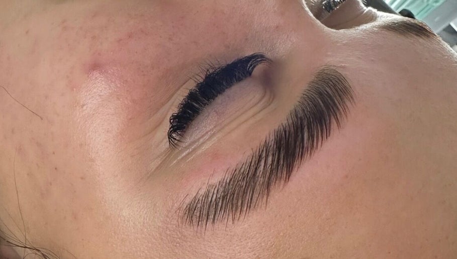 Perfectly shaped brows and lashes at Browboutique Tilly in Warminster, England, GB.
