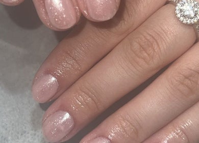 Glistening manicure at Blissful Touch Beauty By Michaela, Newry, Northern Ireland, GB showcasing elegant nail art.