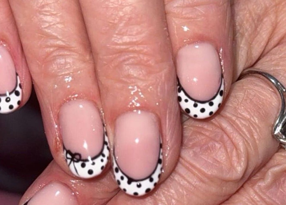Dotted nail art at Blissful Touch Beauty By Michaela, Newry, Northern Ireland, GB.
