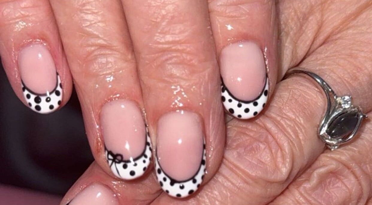 Dotted nail art at Blissful Touch Beauty By Michaela, Newry, Northern Ireland, GB.