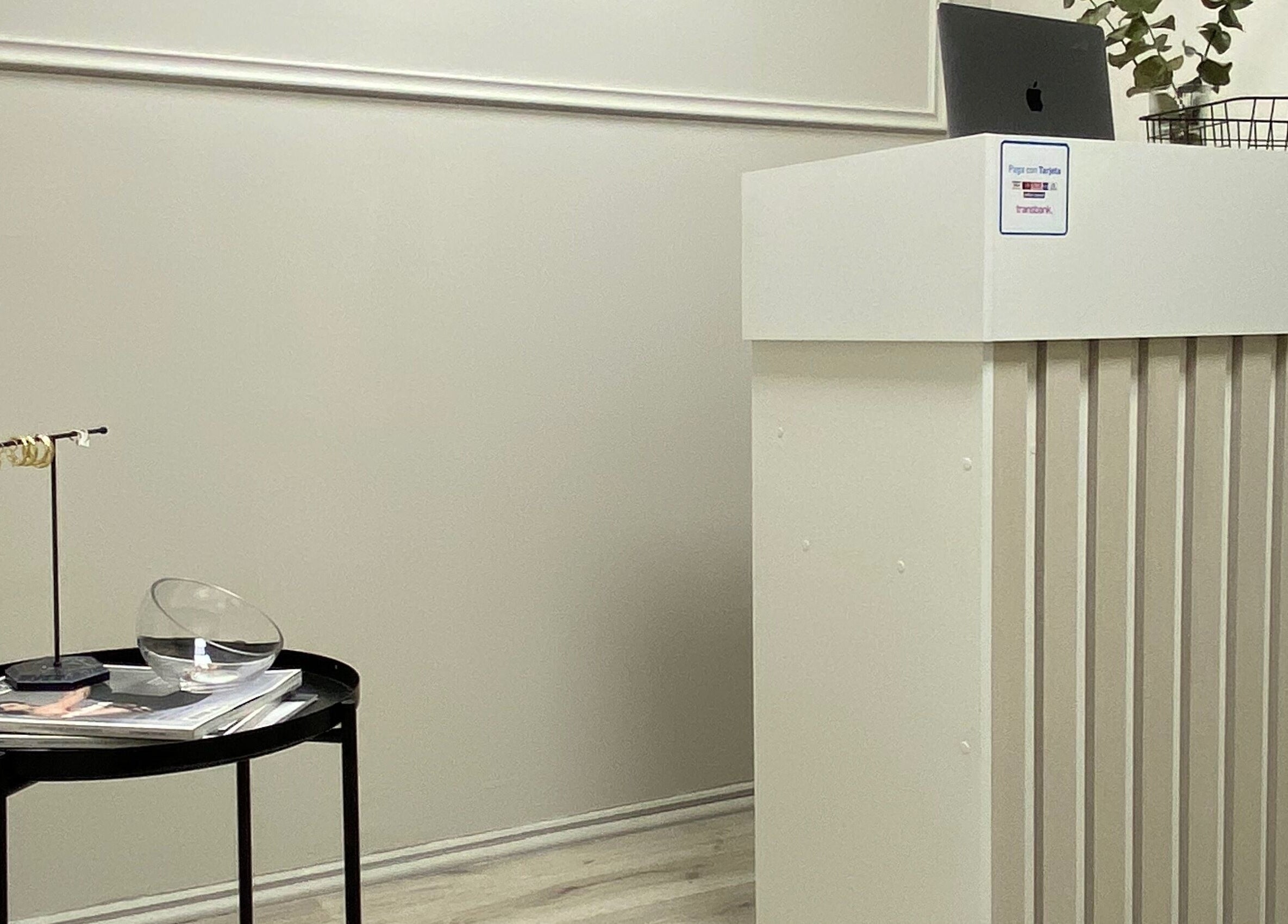 Recepción elegante en Scstudio Cl, Providencia, Región Metropolitana, CL con mostrador moderno y decoración minimalista.
