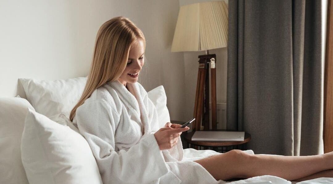 Relaxing in a cozy robe at Get Me Pampered (Durham), Durham, GB. Experience ultimate serenity.