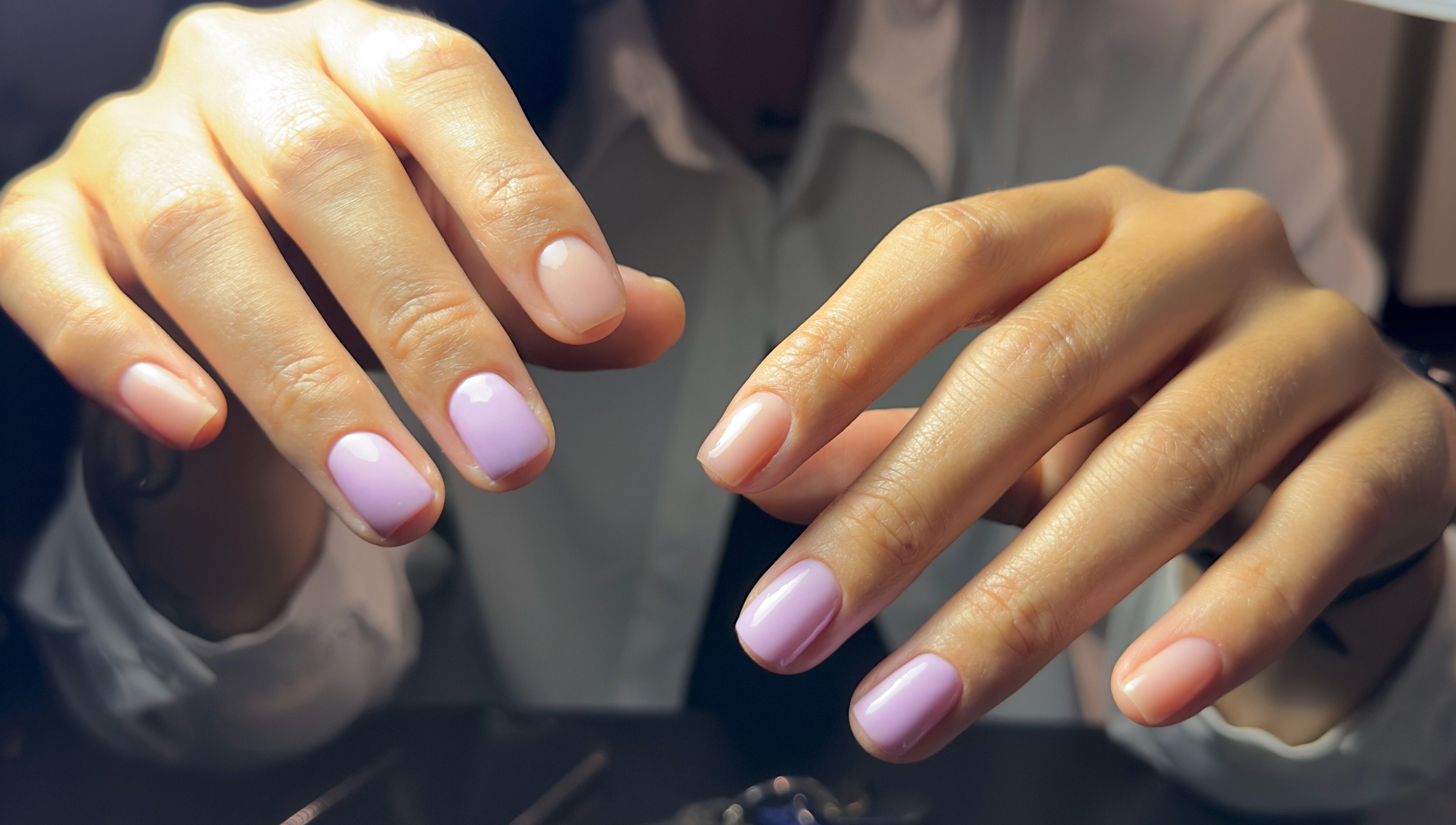 Stylish pastel manicure at Sol & Salt Studio, The Entrance, New South Wales, AU.