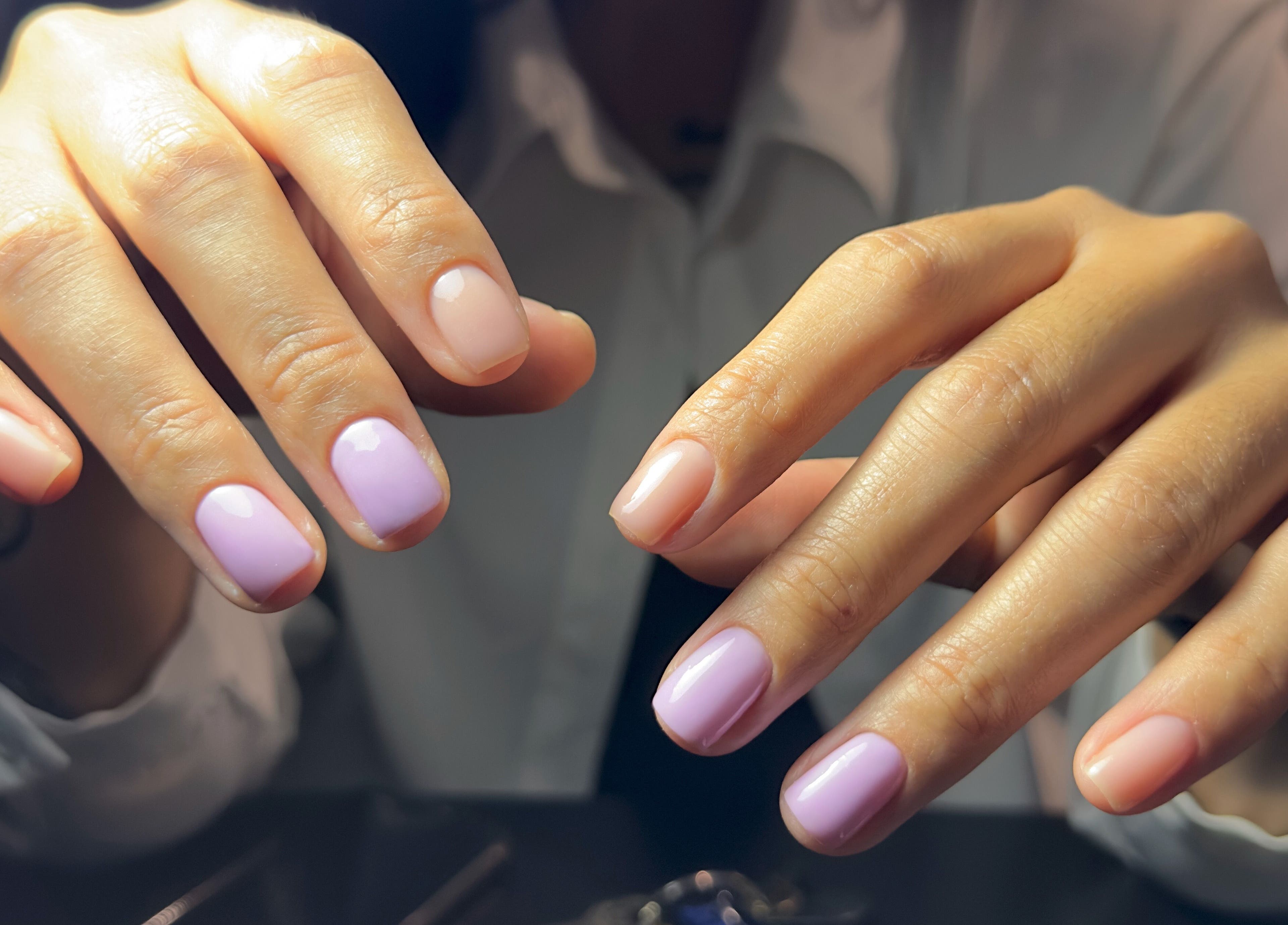 Stylish pastel manicure at Sol & Salt Studio, The Entrance, New South Wales, AU.