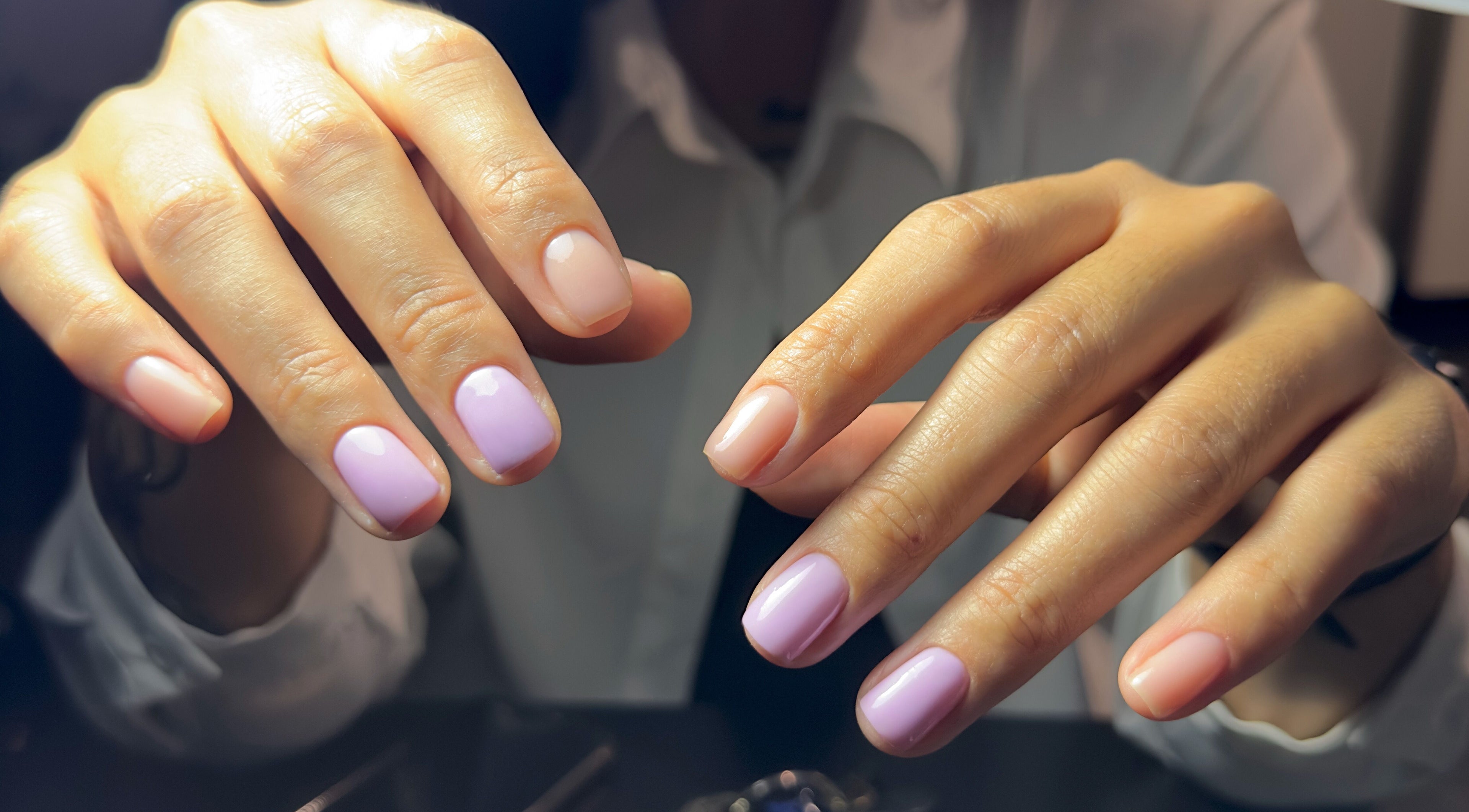 Stylish pastel manicure at Sol & Salt Studio, The Entrance, New South Wales, AU.