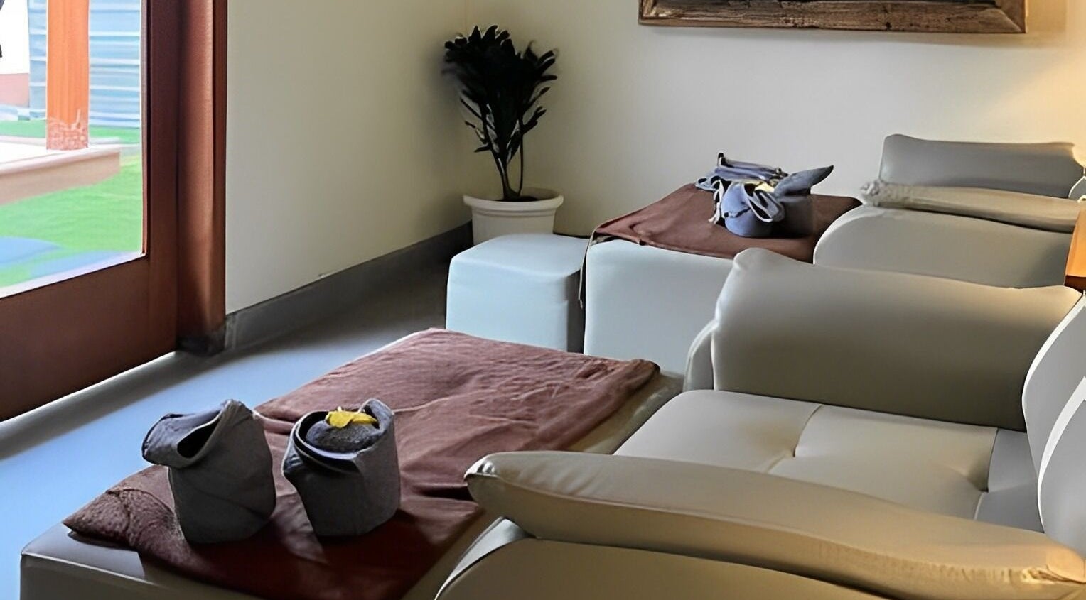 Comfortable spa chairs await guests at Spa Central Jogja, Daerah Istimewa Yogyakarta, ID, for a tranquil retreat.