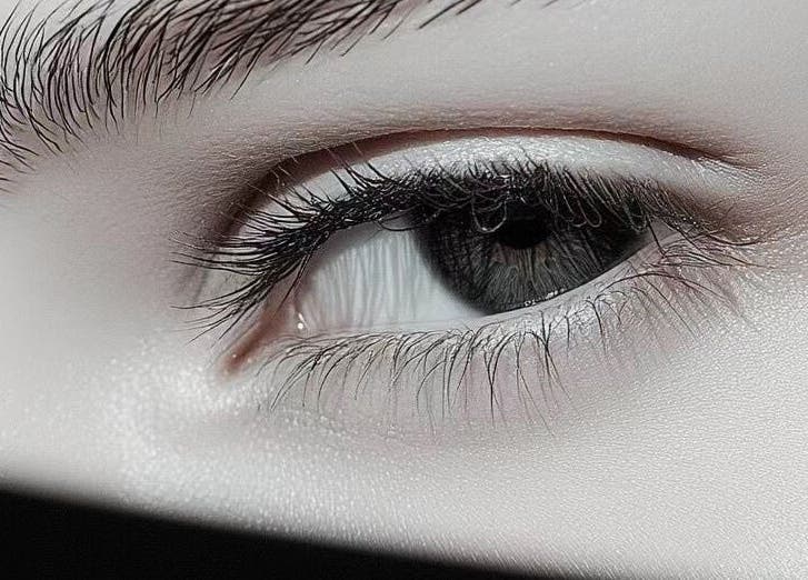 Close-up of a well-groomed eye, showcasing beauty services at Confiance Lab, Tanjung Tokong, Pulau Pinang, MY.