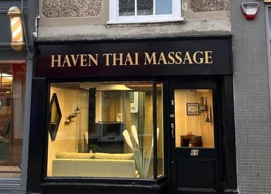 Exterior of Haven Thai Massage in Braintree, England, GB showcasing inviting entrance and elegant storefront.