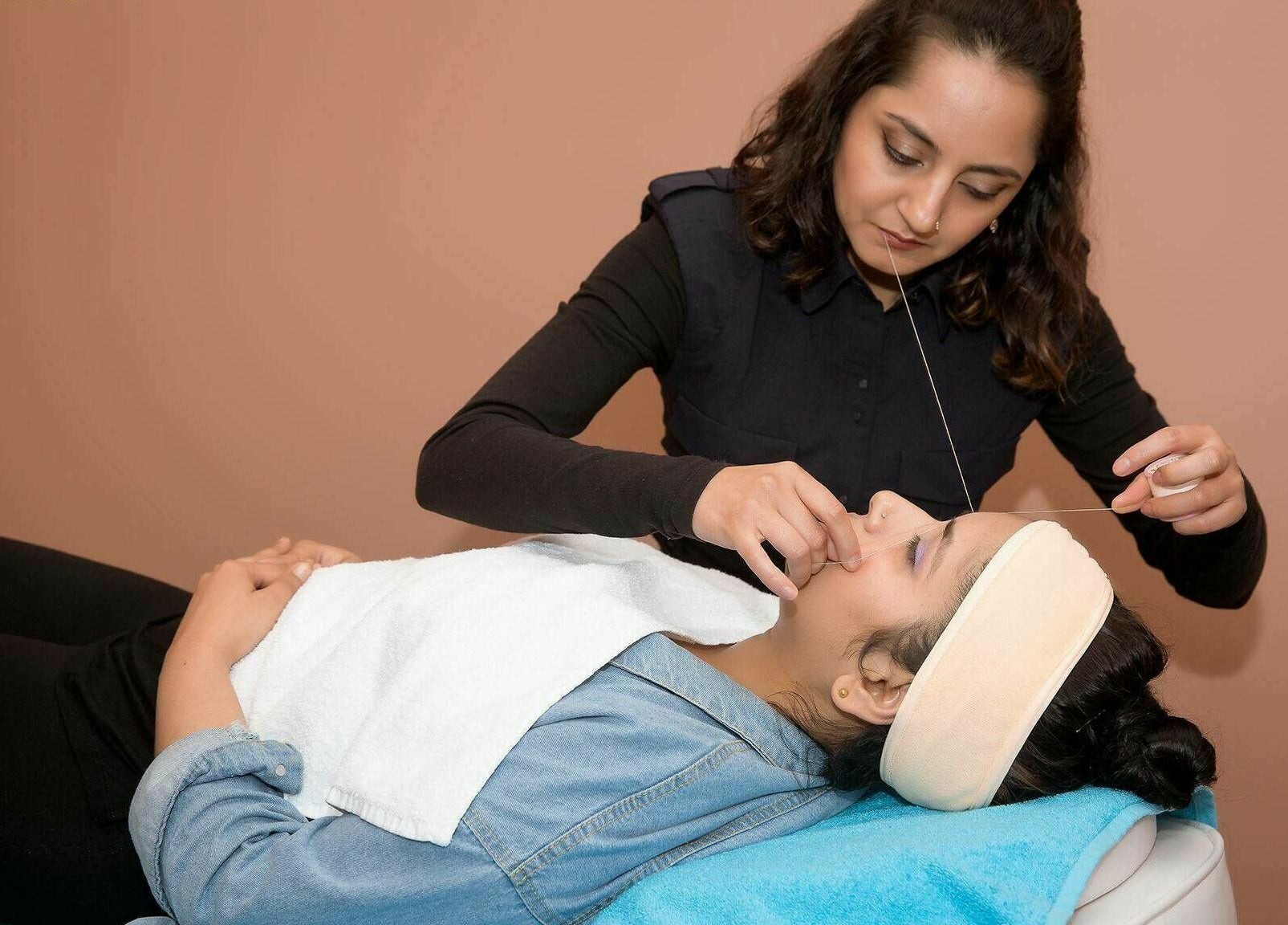 Professional threading at Lahana Hair & Beauty, Canterbury, New South Wales, AU, enhancing beauty gently.