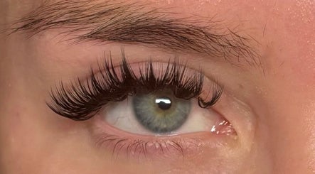 Close-up of eye with voluminous lashes at Zoee Black Lashes in London, England, GB.