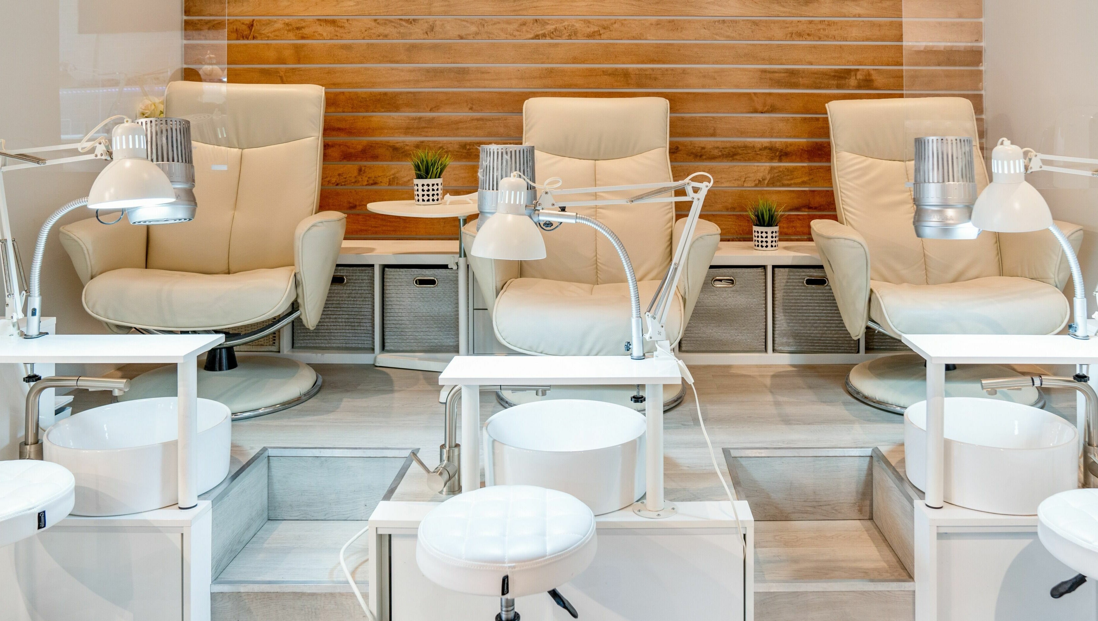 Luxurious nail salon seating at Euronails | New Westminster, British Columbia, CA, offering a serene ambiance.