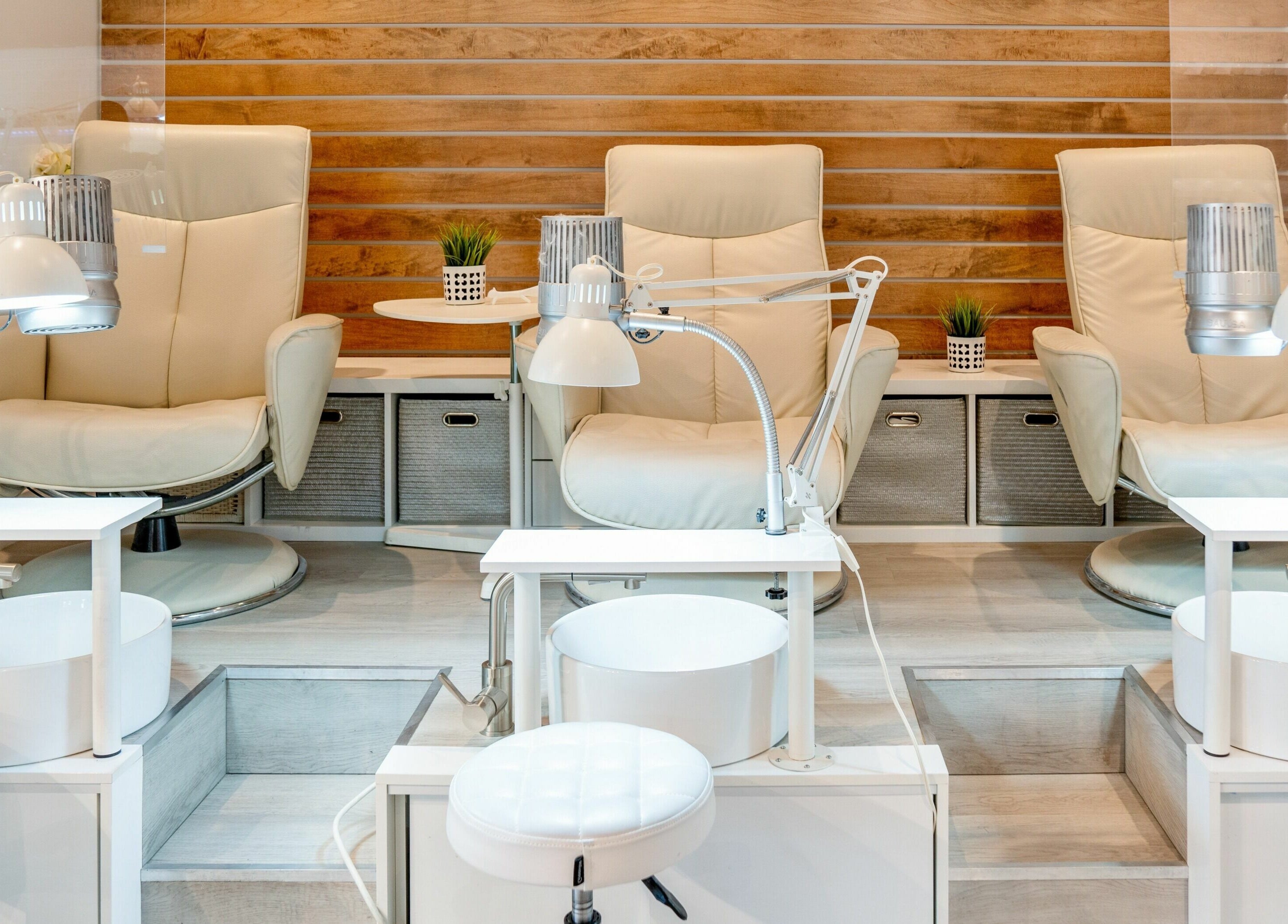 Luxurious nail salon seating at Euronails | New Westminster, British Columbia, CA, offering a serene ambiance.