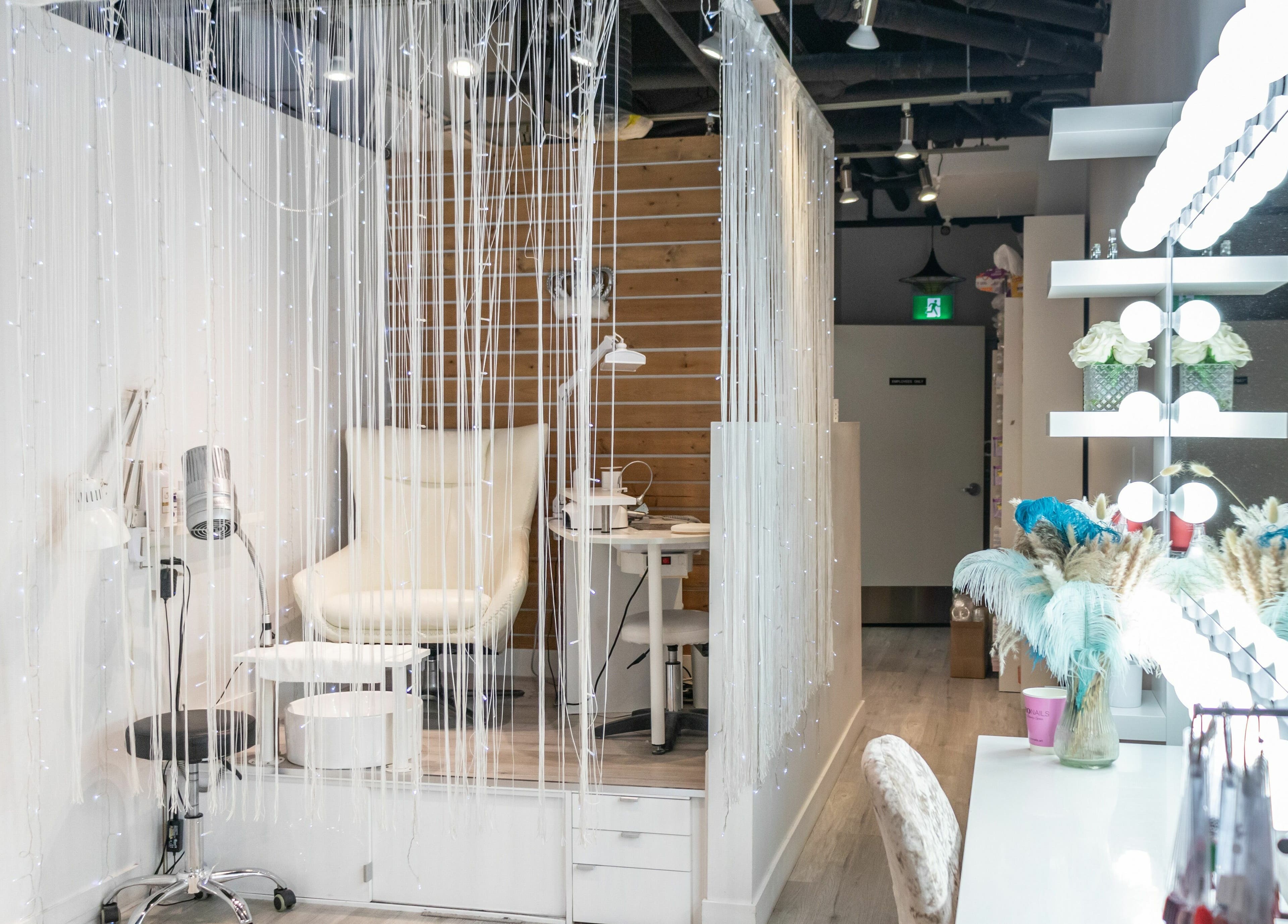 Euronails | New Westminster: Elegant beauty station with plush chair in New Westminster, British Columbia, CA.