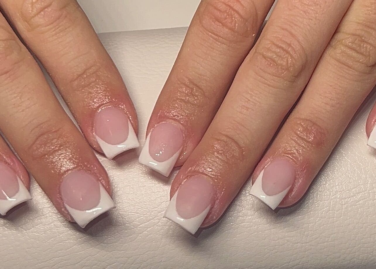 French manicure at Beauty By Hannah, Moorside, England, GB, showcasing precision nail art.
