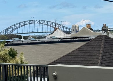 Scenic Sydney Harbour view from Giovanna Angela Hair in Birchgrove, New South Wales, AU.