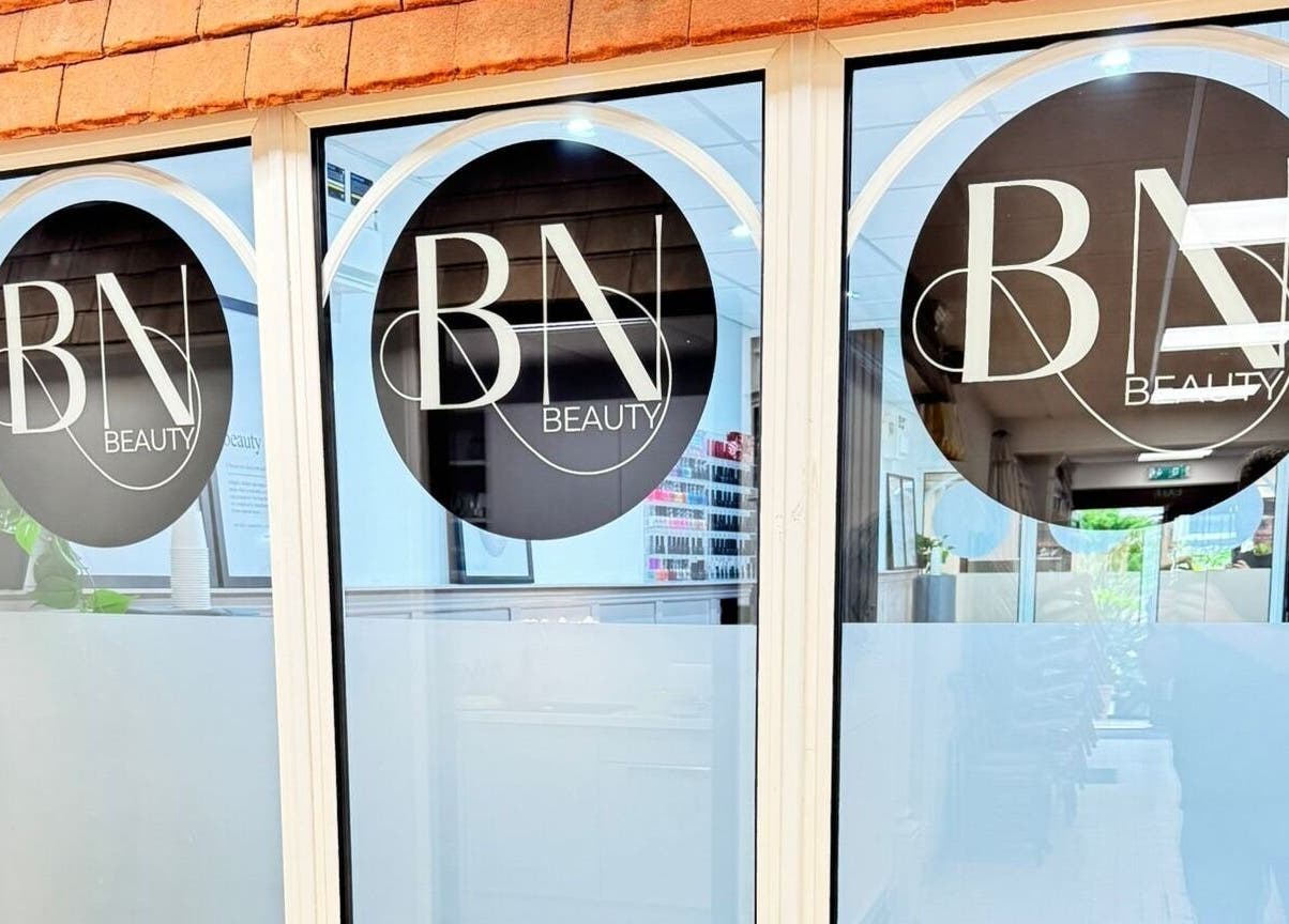 Front window of BN Beauty - Rottingdean in Brighton And Hove, England, GB, showcasing a stylish logo.