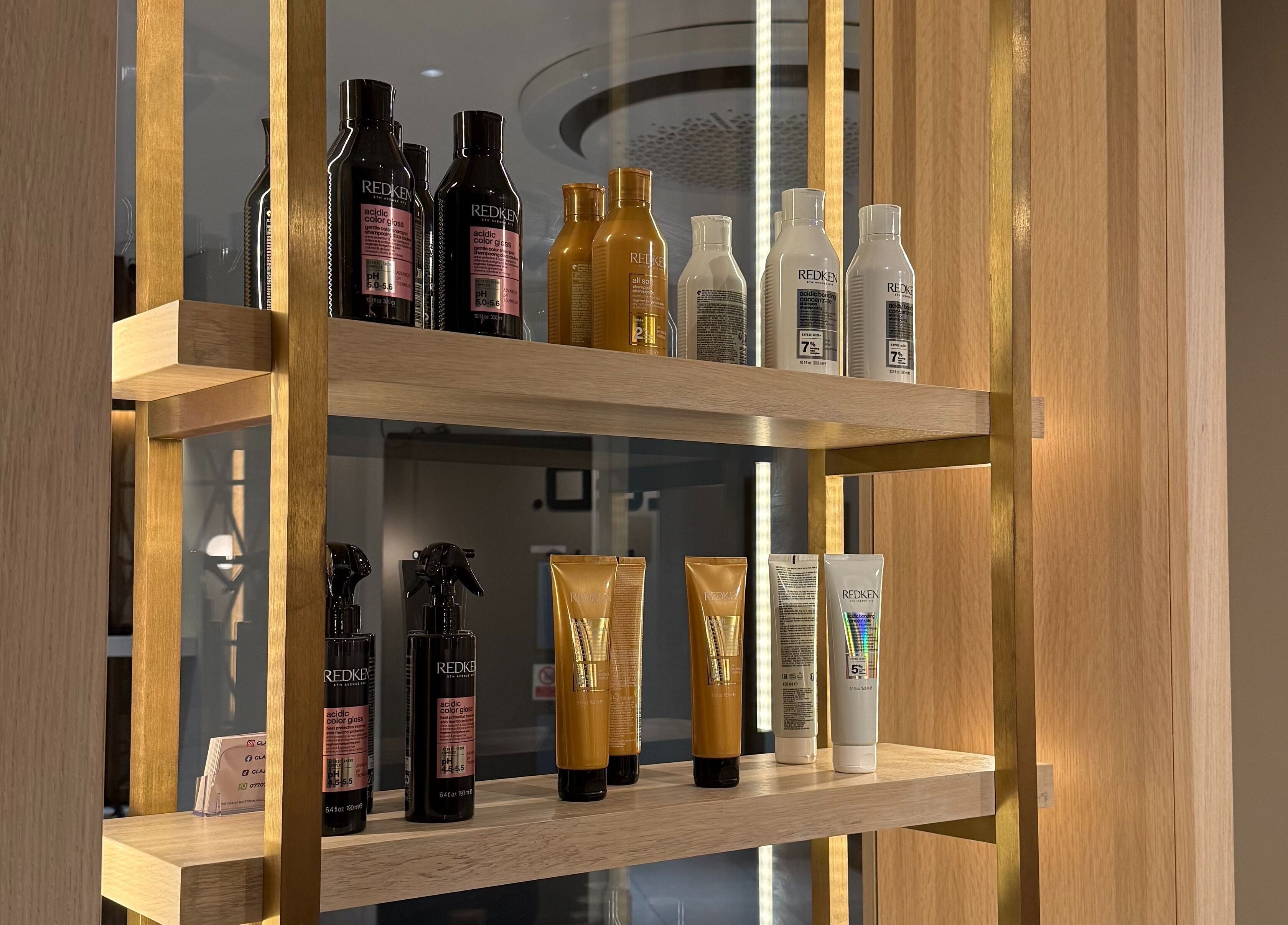 Stylish display of beauty products at GLAZED By JC, Mottram, England, GB.