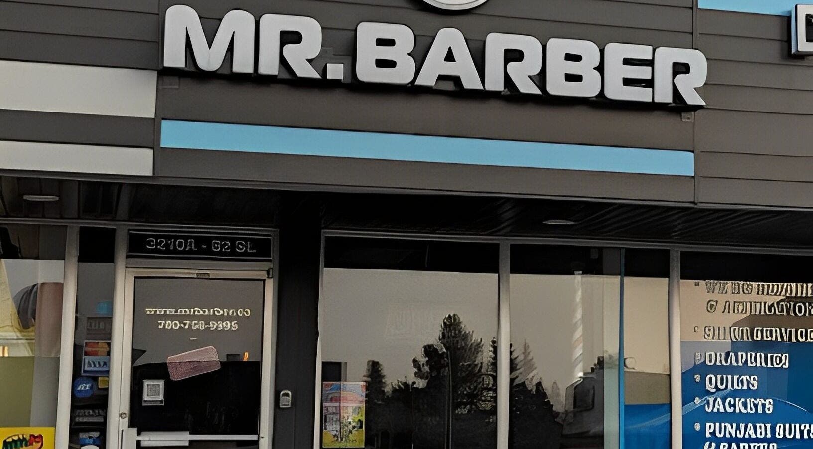 Front entrance of Mr. Barber - Millwoods Tipaskan, Edmonton, Alberta, CA, showcasing the modern exterior design.