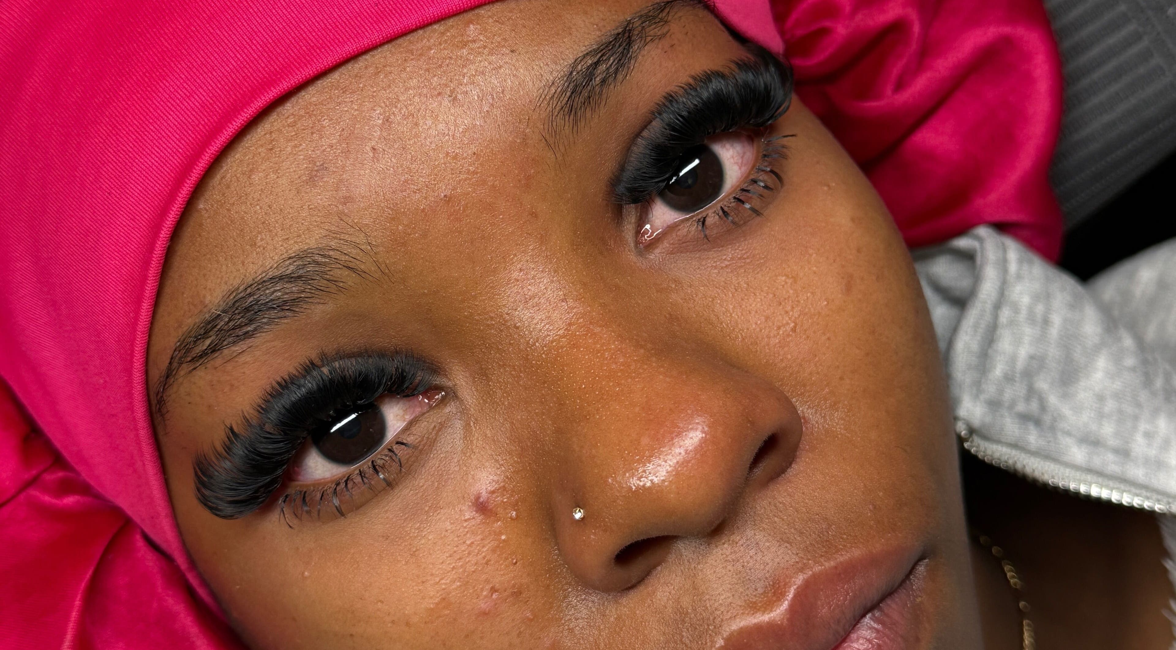 Close-up of voluminous eyelash extensions at Maisondelinds ~ Coventry, Coventry, England, GB.