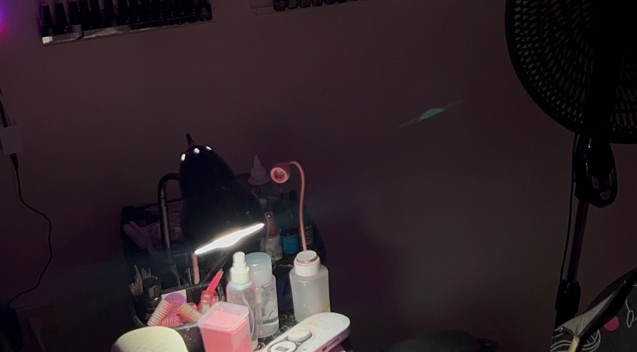 Nail studio setup at Nailzbyshaeimani, Kingston, St. Andrew Parish, JM. Perfect for personalized treatments.