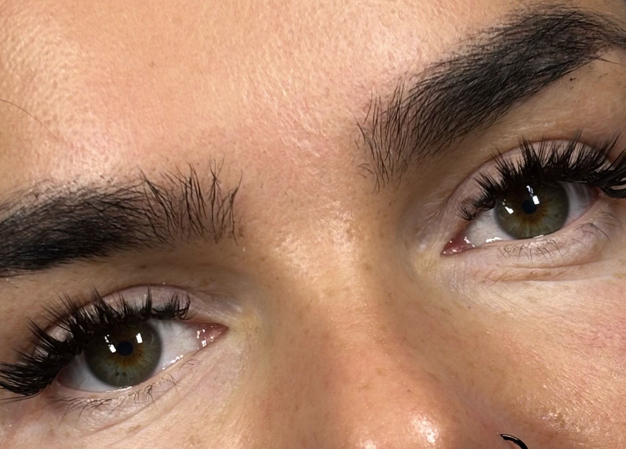 Close-up of elegantly styled lashes at Lucyna Lashes in Milton Keynes, England, GB.