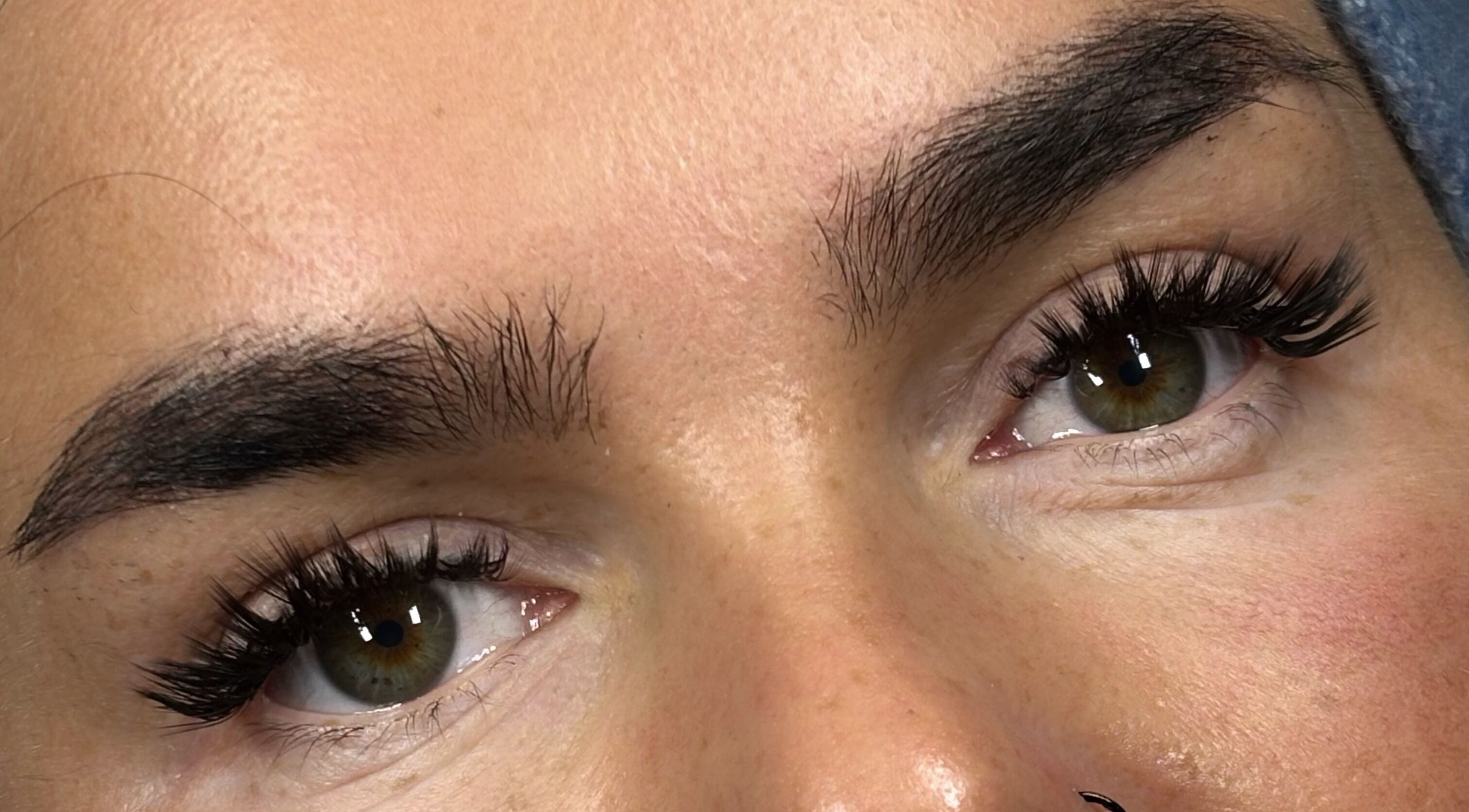 Close-up of elegantly styled lashes at Lucyna Lashes in Milton Keynes, England, GB.