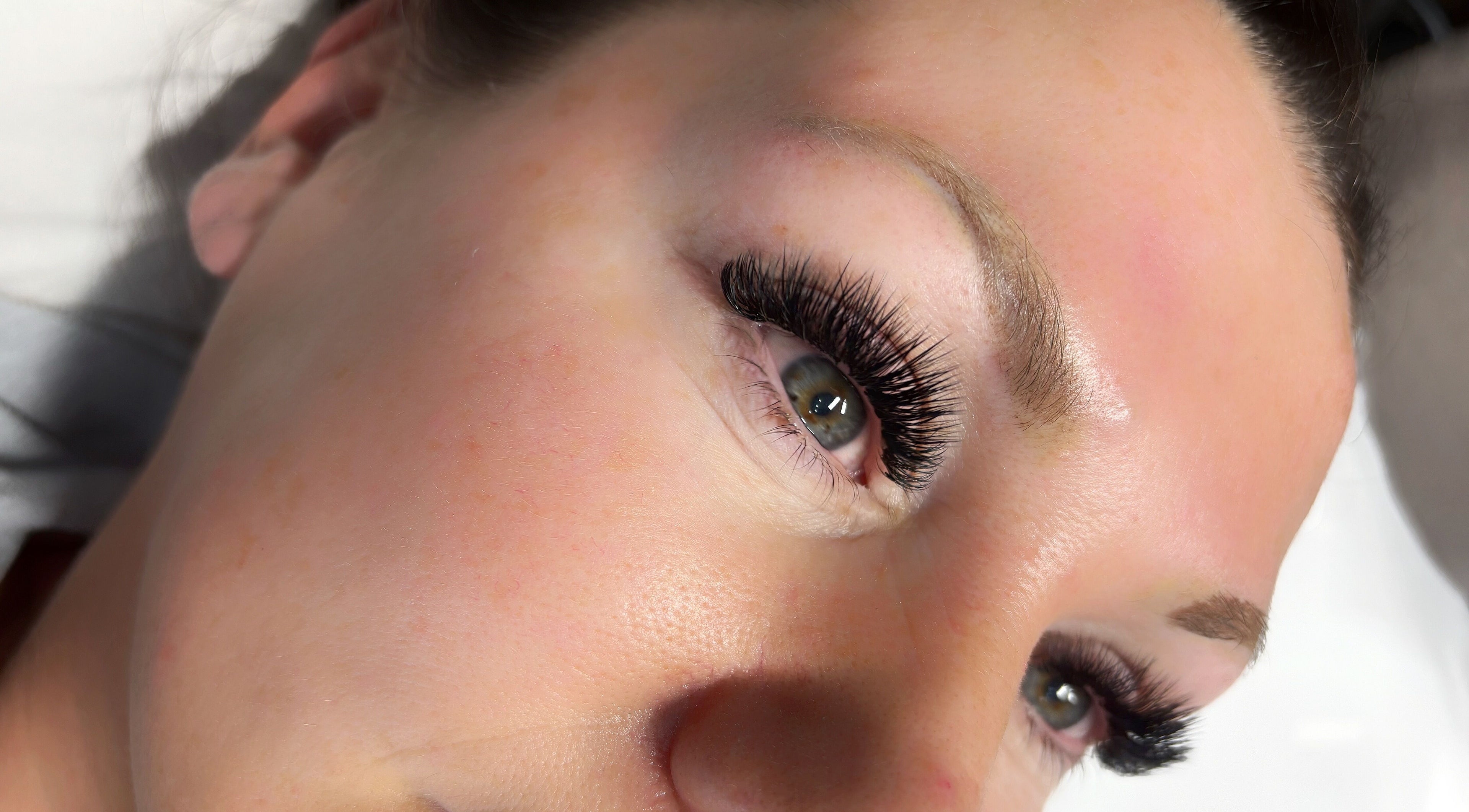 Close-up of full eyelash extensions at Lucyna Lashes in Milton Keynes, England, GB.