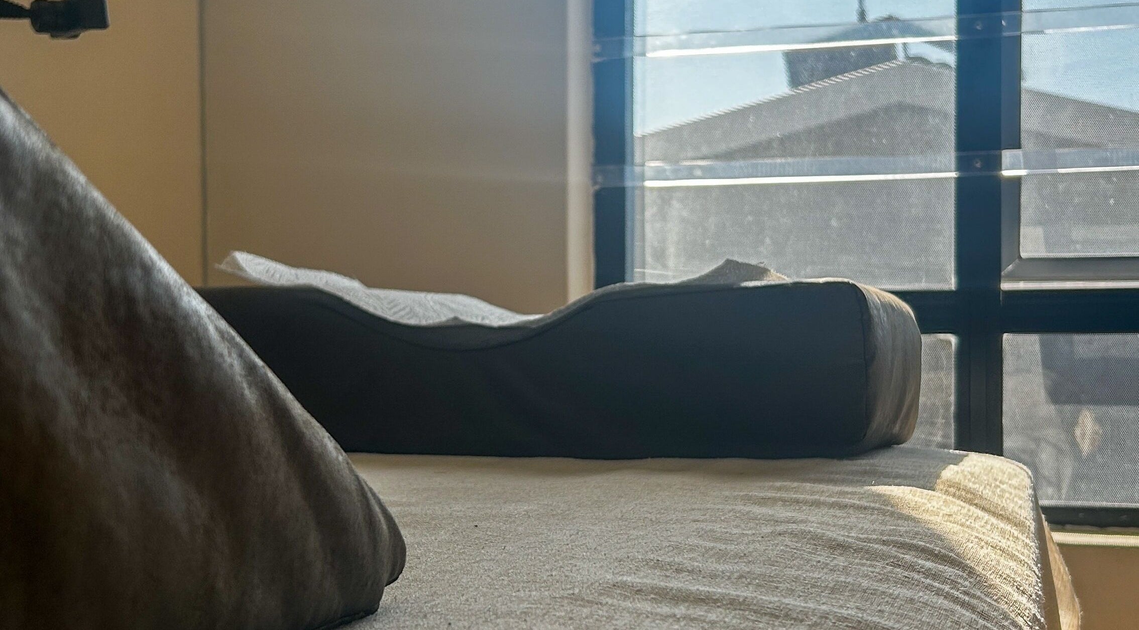 Relaxing massage table at Miaco by Cobi Naudé, Durban North, Kwazulu-natal, ZA, basked in sunlight.