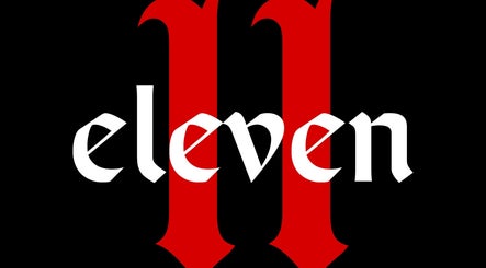 Stylized Eleven Barber Studio logo featuring bold red and white text. Located in Varna, Varna, BG.