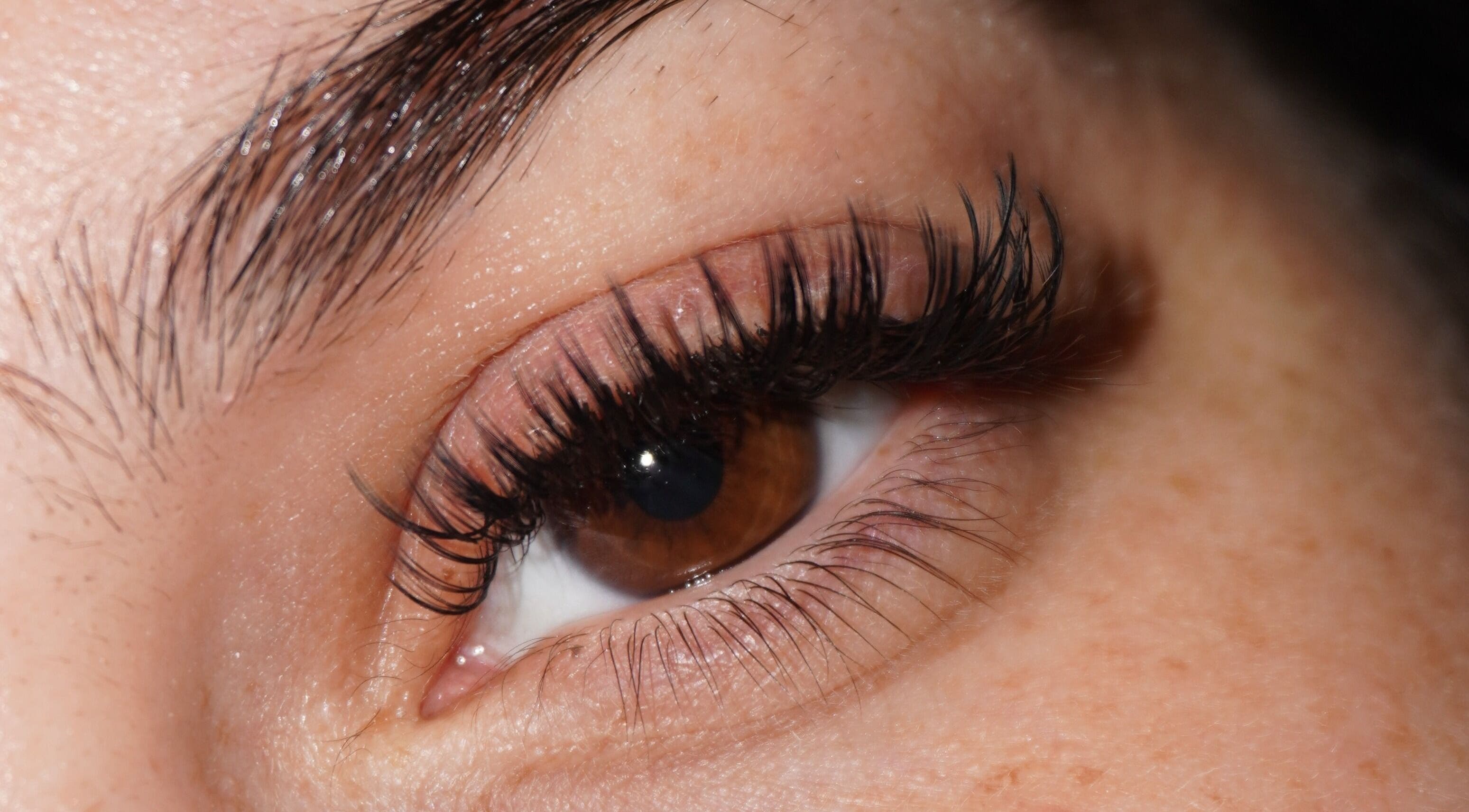 Close-up of styled lashes at Alemán’s Muse in Orlando, Florida, US, showcasing beauty and care.