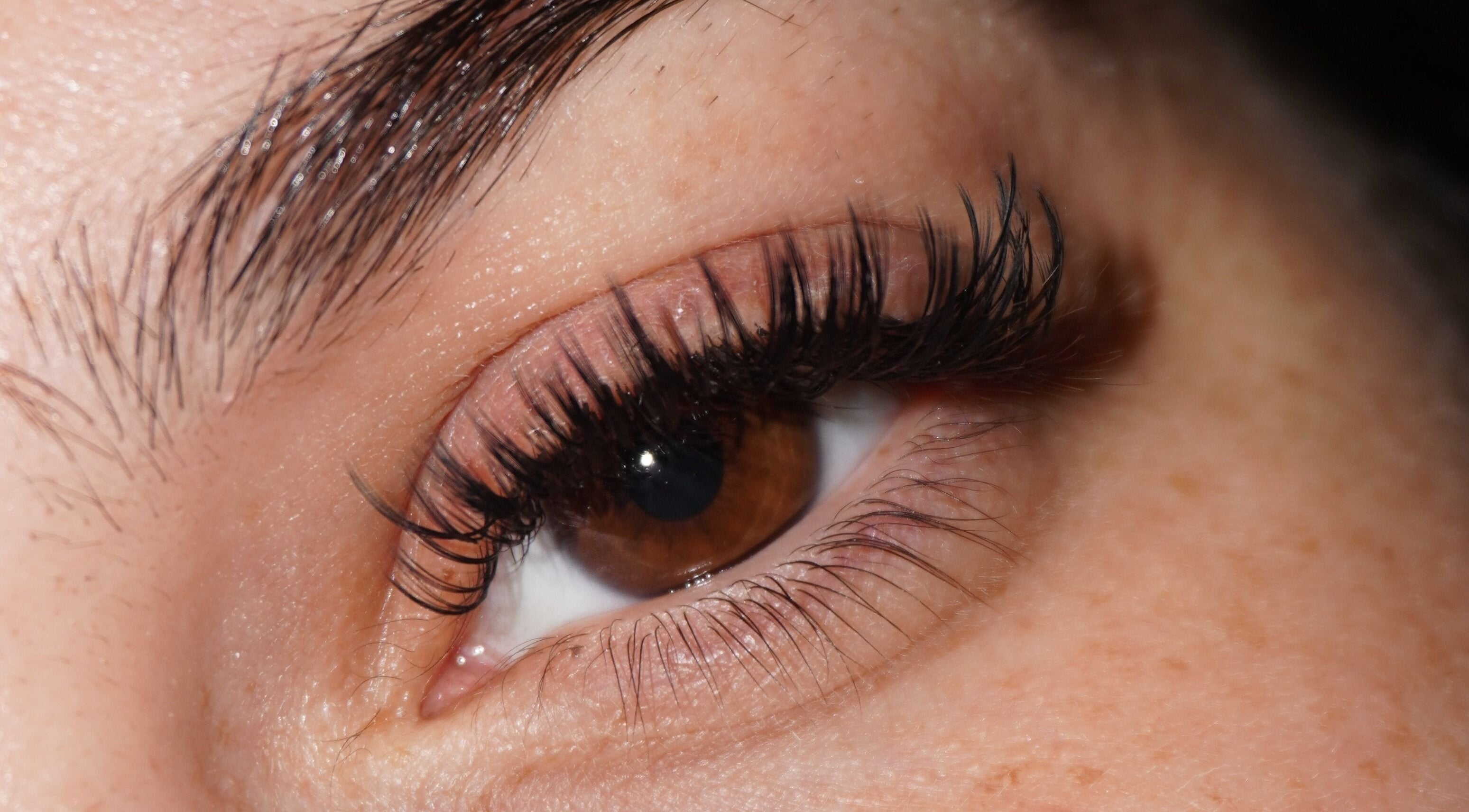 Close-up of styled lashes at Alemán’s Muse in Orlando, Florida, US, showcasing beauty and care.