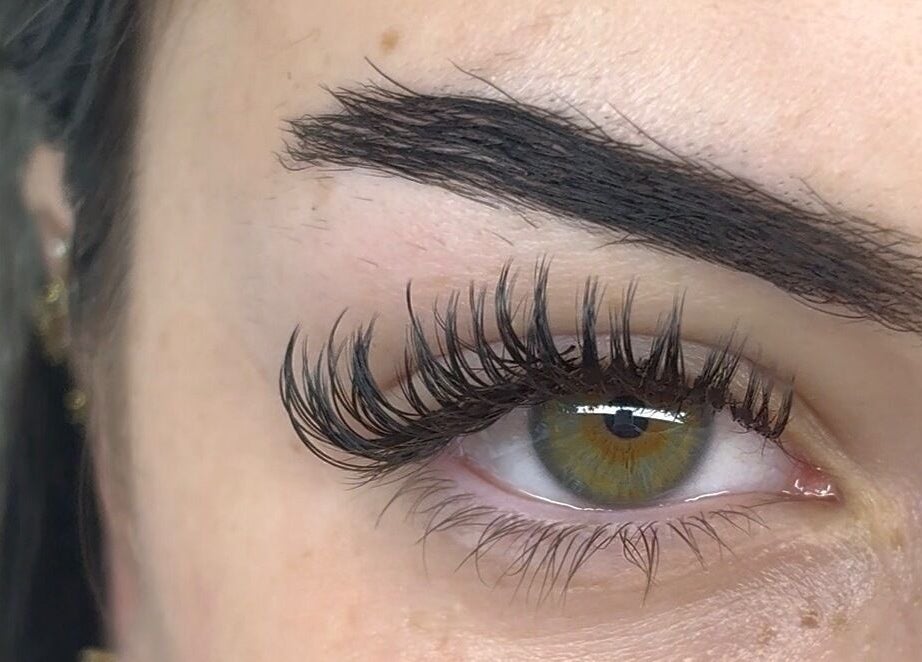 Close-up of styled eyelashes at SSLASH, Caloundra West, Queensland, AU.