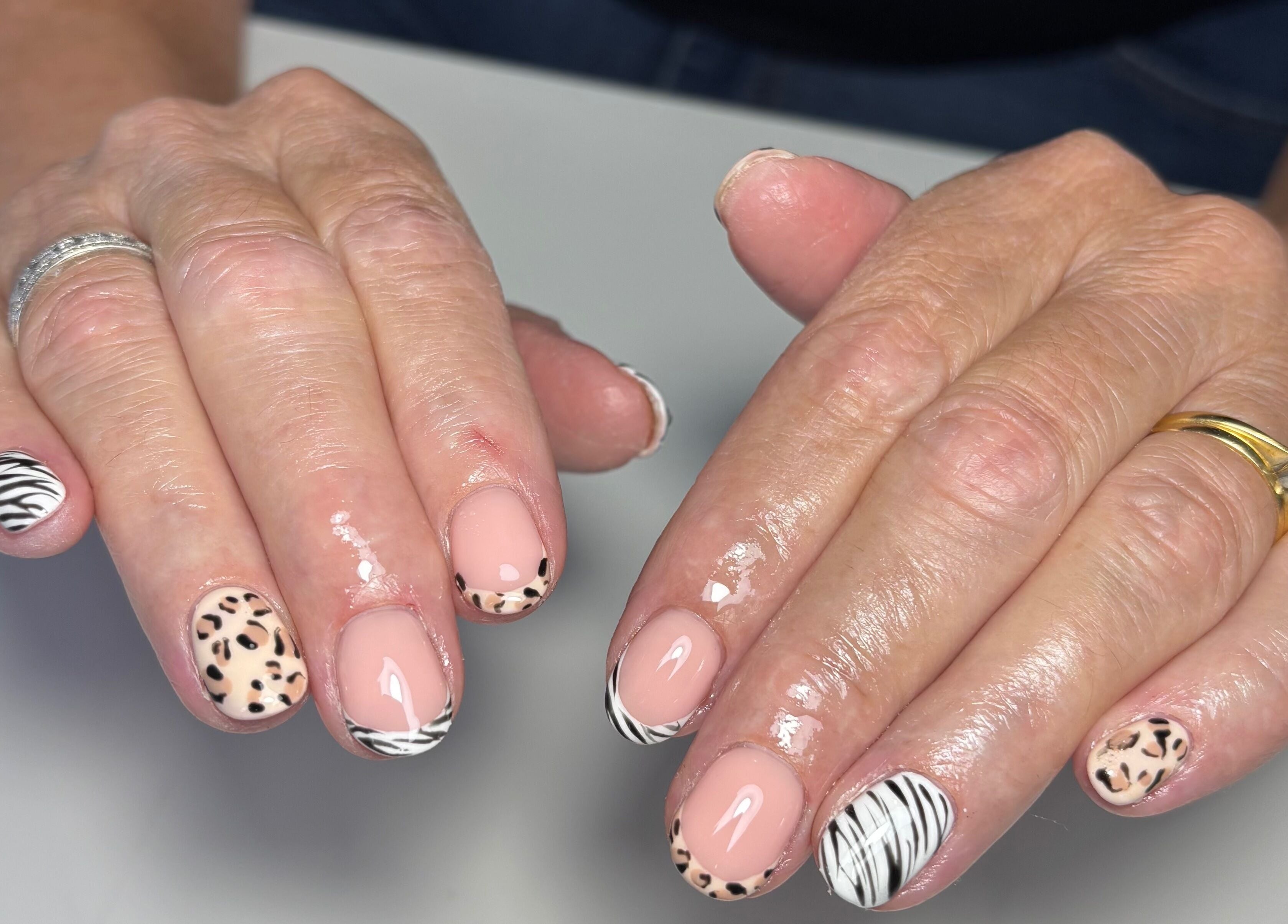 Stylish animal print nails by By Lucy Ellenx in Stratford-upon-Avon, England, GB.