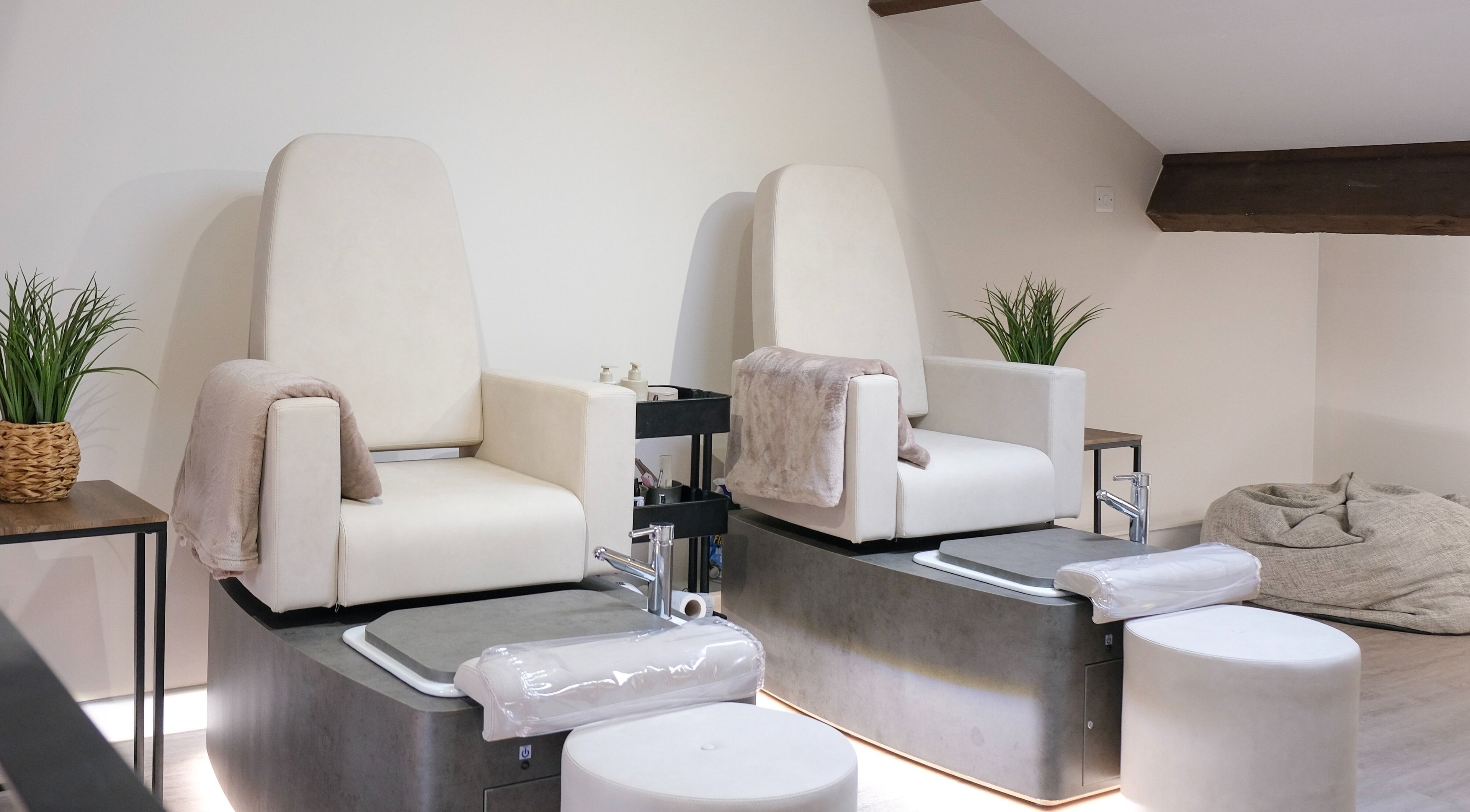 Luxurious pedicure chairs at Nova, Clitheroe, England, GB offering a relaxing spa experience.