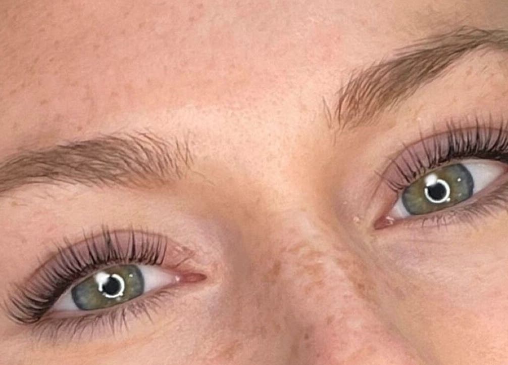 Close-up of styled lashes at Lashes by Katie and Skincare, Bethesda, Maryland, US.
