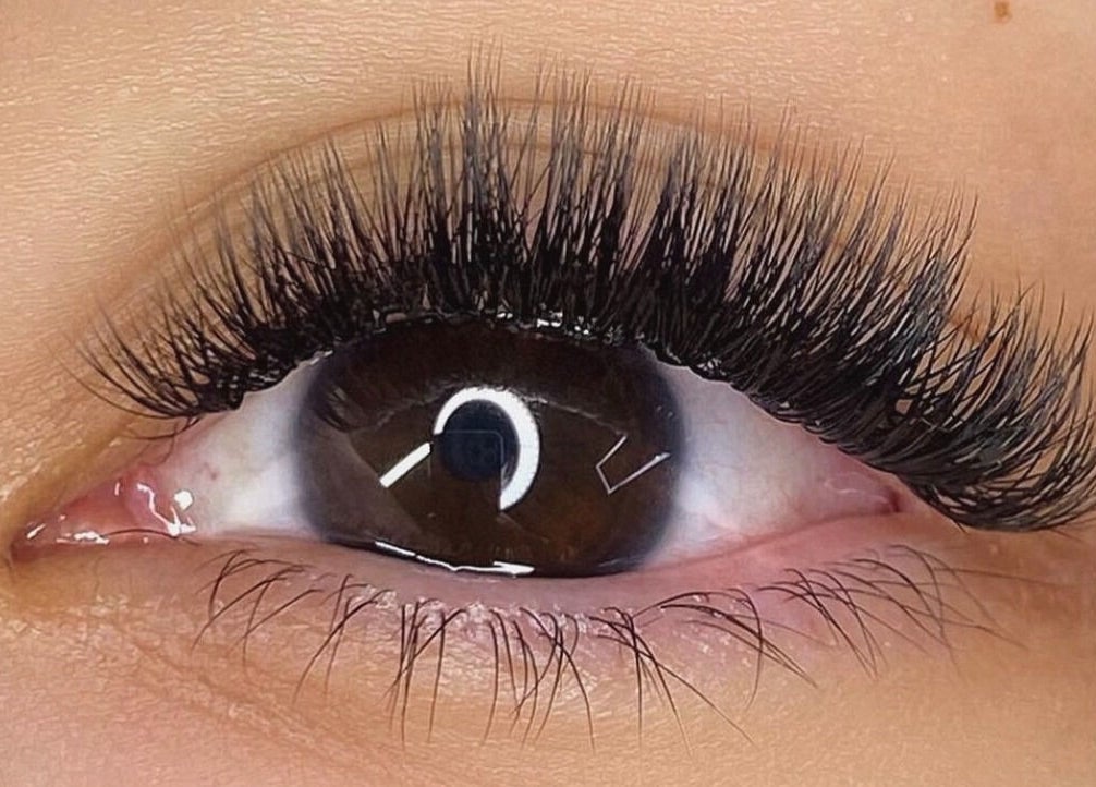 Close-up of stunning eyelash extensions from Lashes by Katie and Skincare in Bethesda, Maryland, US.