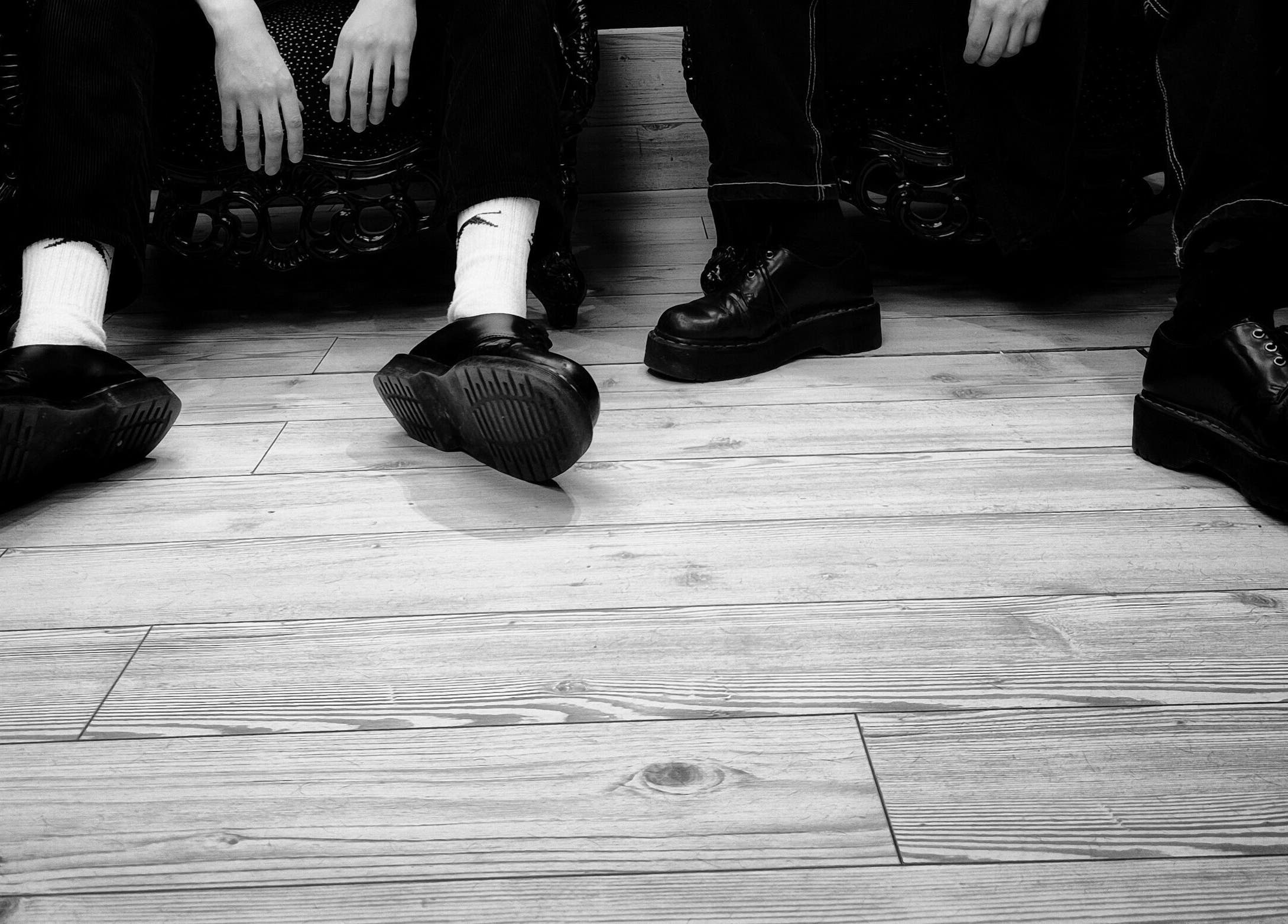 Modern leather footwear on wood flooring at LapsaBarber\M.Nometņu iela 45A, Rīga, LV.